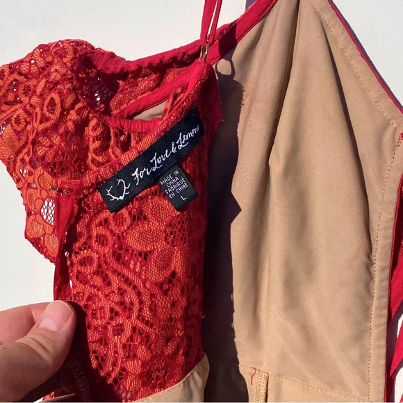 For Love And Lemons Red Lace Mini Dress - Picture 10 of 10